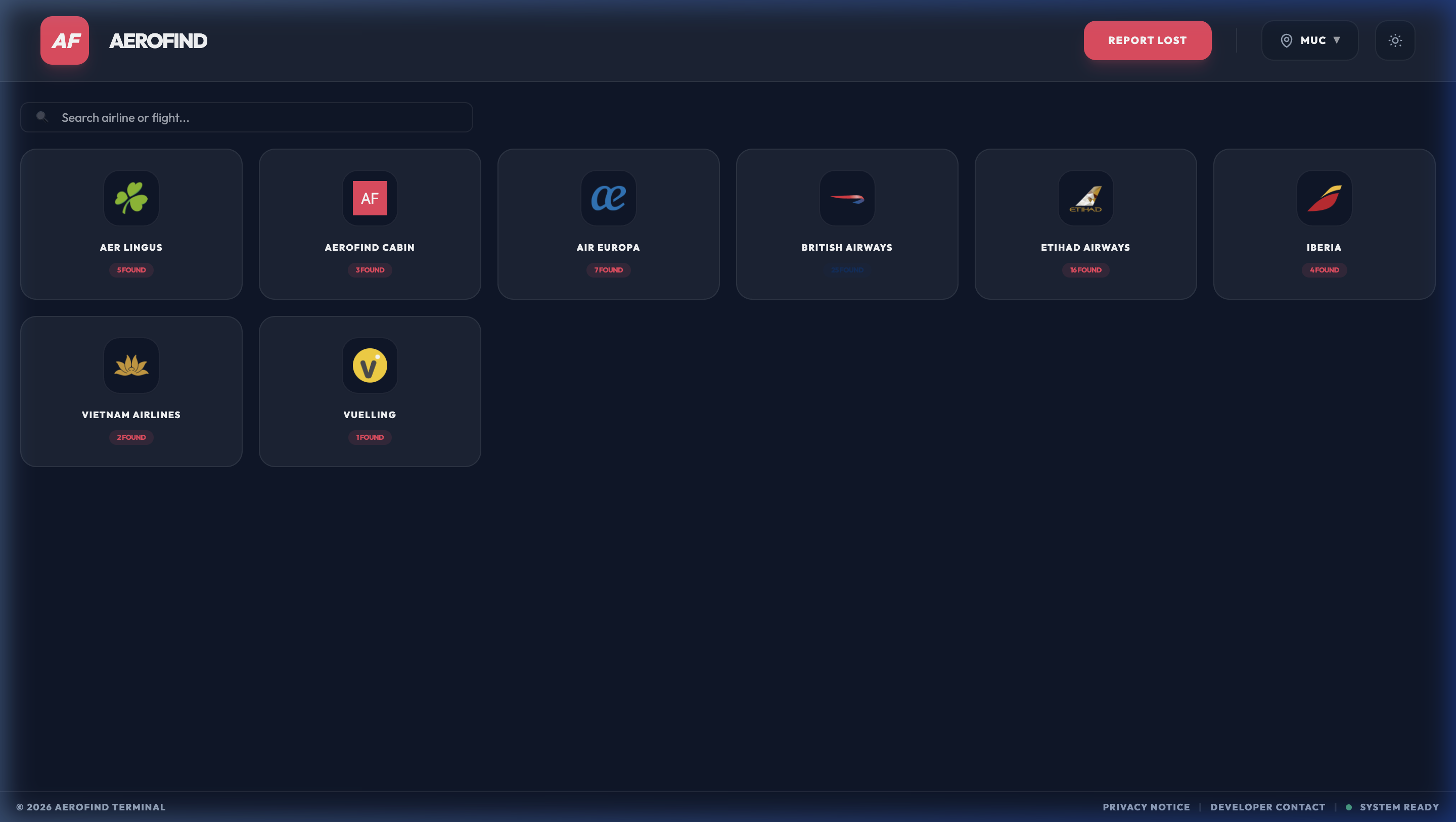 Passenger Portal Desktop View