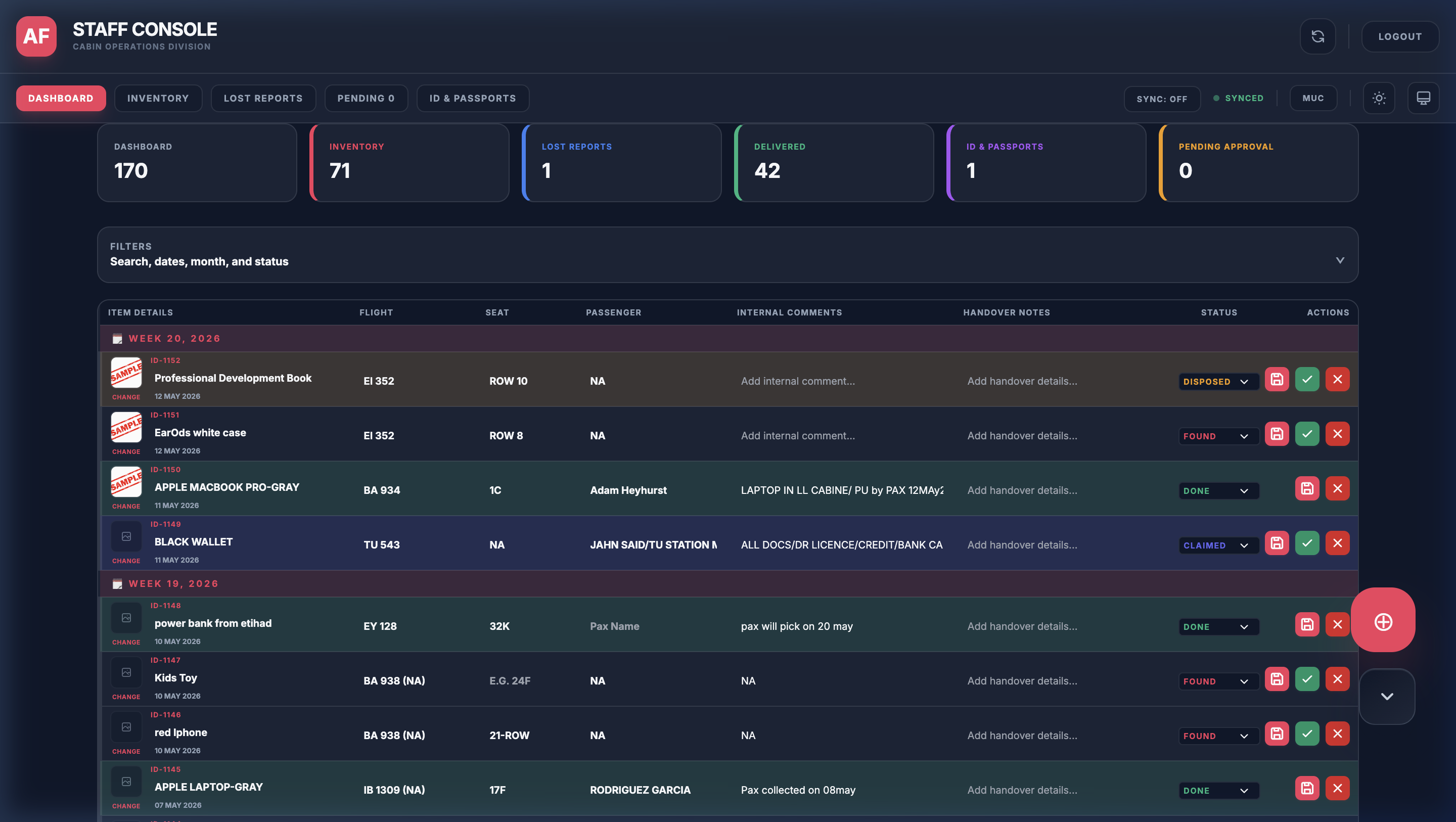 Staff Hub Desktop View